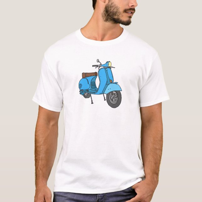 Blue scooter (Vespa) T-Shirt (Front)
