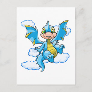 Blue Scorchio with his head in the clouds Postcard