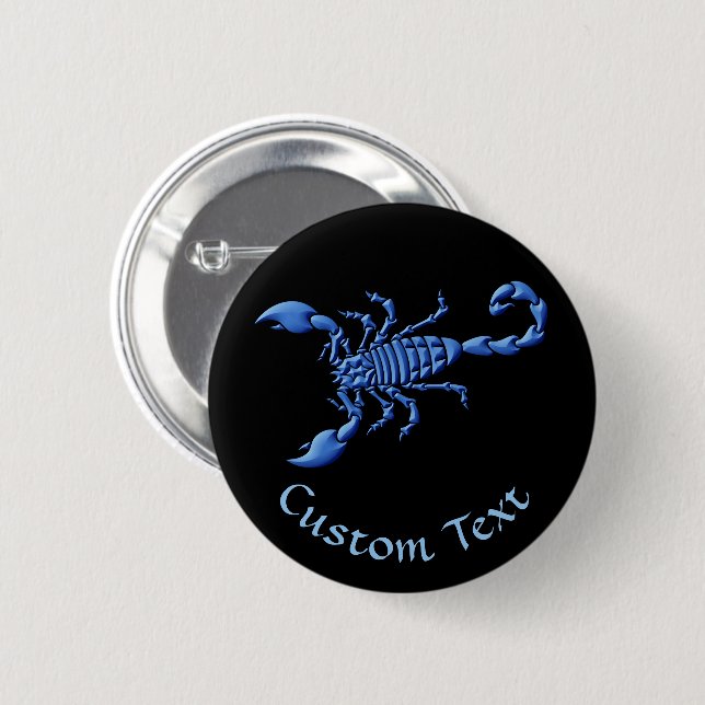 Blue Scorpion 6 Cm Round Badge (Front & Back)