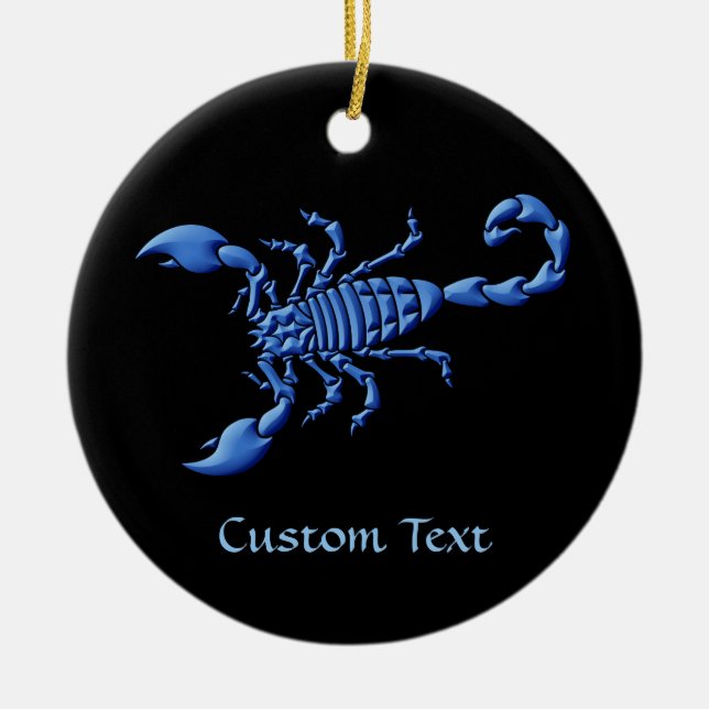Blue Scorpion Ceramic Tree Decoration (Front)