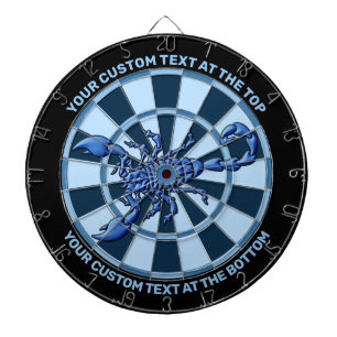 Blue Scorpion Dartboard with Custom Text