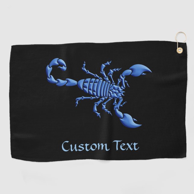 Blue Scorpion Golf Towel (Horizontal)