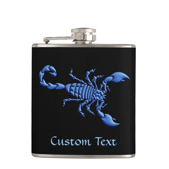 Blue Scorpion Hip Flask (Front)