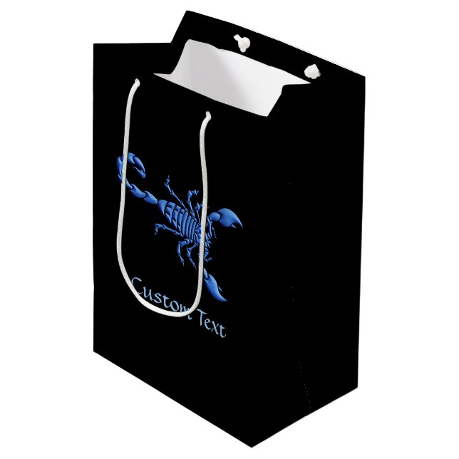 Blue Scorpion Medium Gift Bag (Front Angled)
