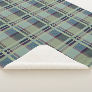 Blue Scottish Lady Tartan Pattern Sherpa Blanket