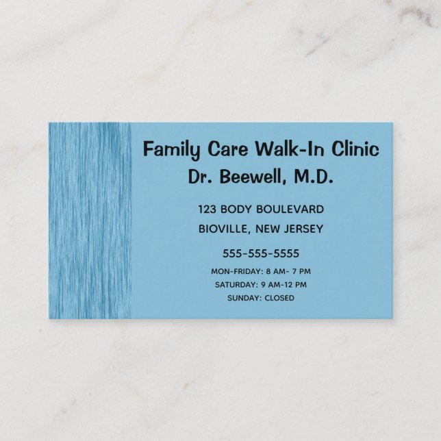 Blue Scratch Background Business Card (Front)