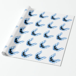 Blue Screaming Chicken Wrapping Paper Glossy