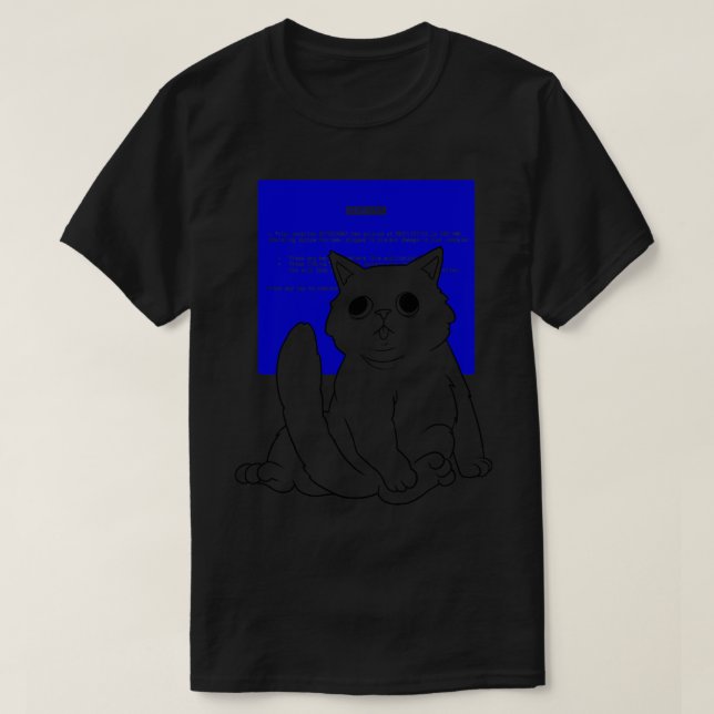 Blue Screen Cat by Tobe Fonseca T-Shirt (Design Front)