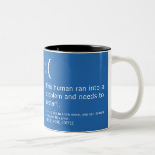 Blue Screen of Death - Coffee Error Two-Tone Coffee Mug