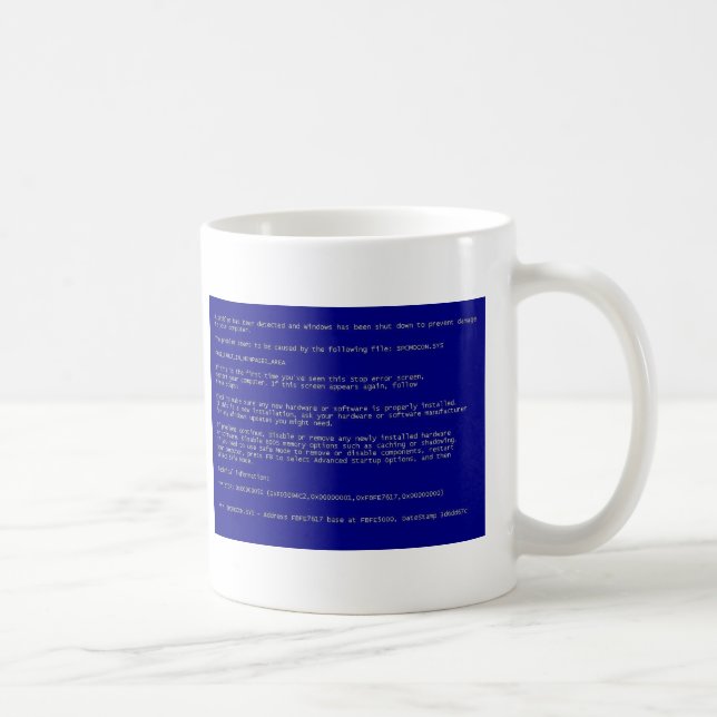 Blue Screen of Death Coffee Mug (Right)