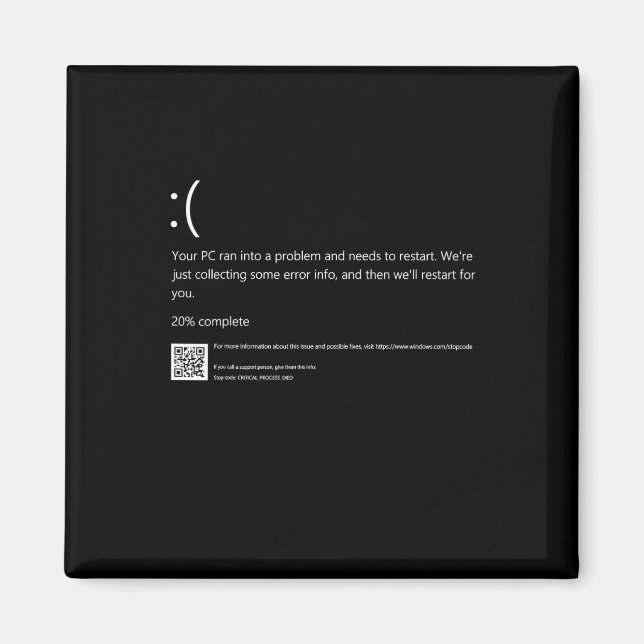 Blue Screen of Death IT Geek Halloween Party DIY C Magnet (Front)