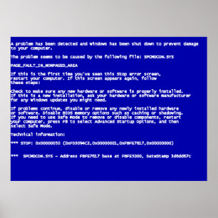 Blue Screen of Death Poster