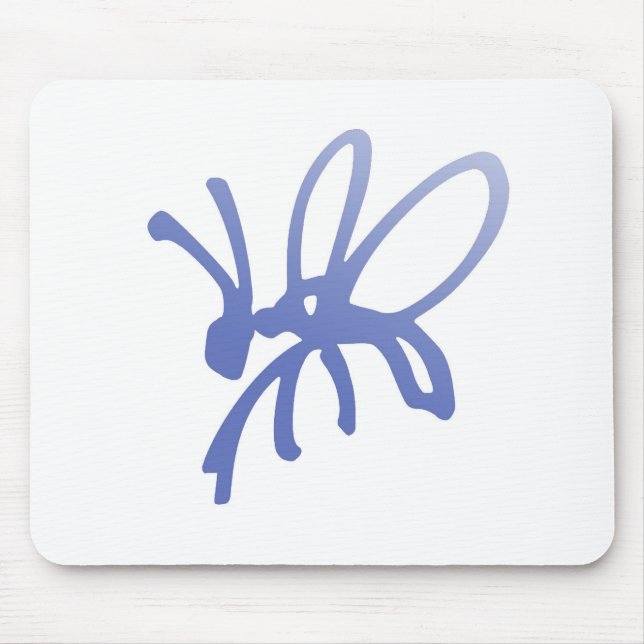 Blue Scribble Bug Mouse Mat (Front)