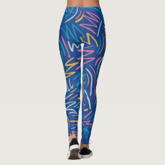 Blue Scribble Leggings