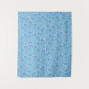 Blue Scribble Pattern Tapestry