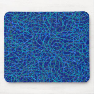 Blue scribbled lines pattern mouse mat