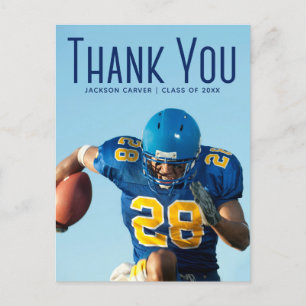 Blue Script Overlay Graduate Photo Thank You 2023 Postcard