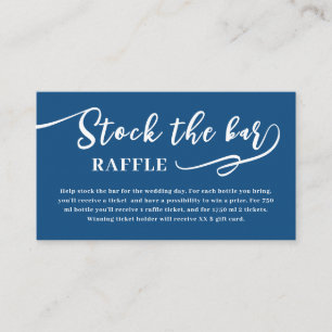 Blue Script Stock the bar Bridal Shower Enclosure Card