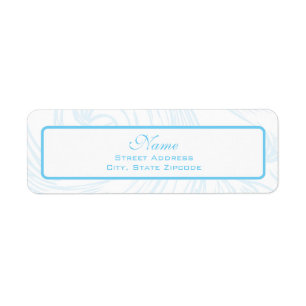 Blue Scroll Christening Address Label