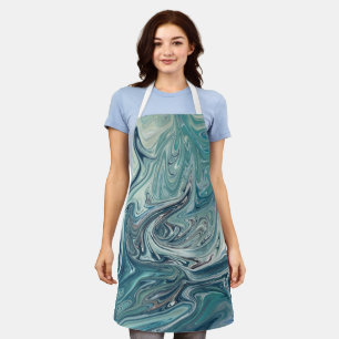 Blue Sea Abstract Painting Apron