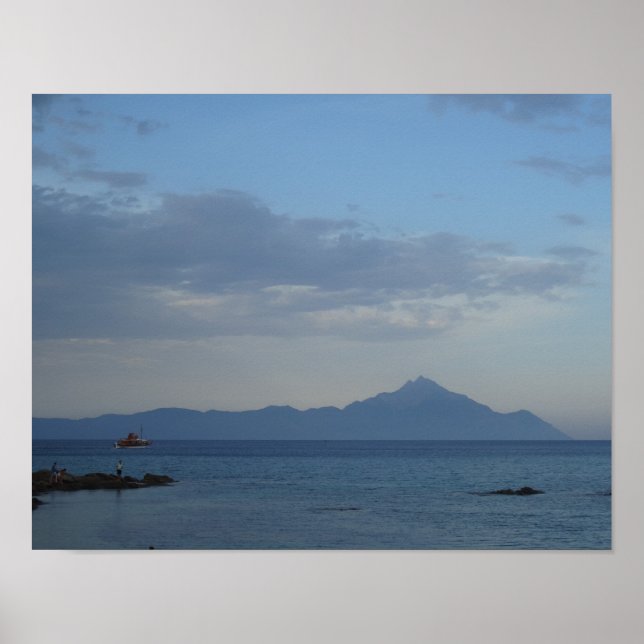 Blue Sea and Sky in Greece Poster (Front)