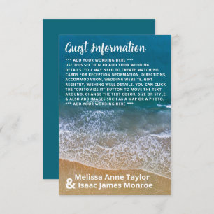 Blue Sea Beach Wedding Detail Enclosure Card