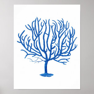 Blue Sea Coral Art Print #4 Beach decor