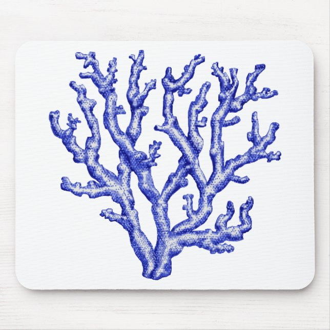 Blue sea coral mouse mat (Front)