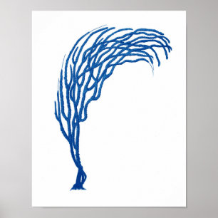 Blue Sea Coral Print #3 Beach Art Decor