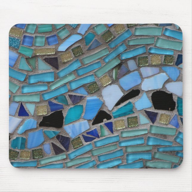 Blue Sea Glass Mosaic Mouse Mat (Front)