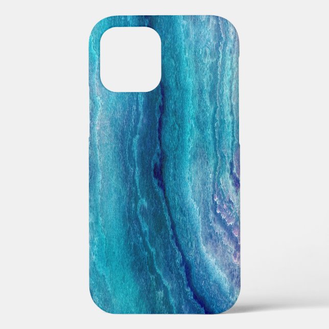 Blue Sea Green Agate Texture Case-Mate iPhone Case (Back)