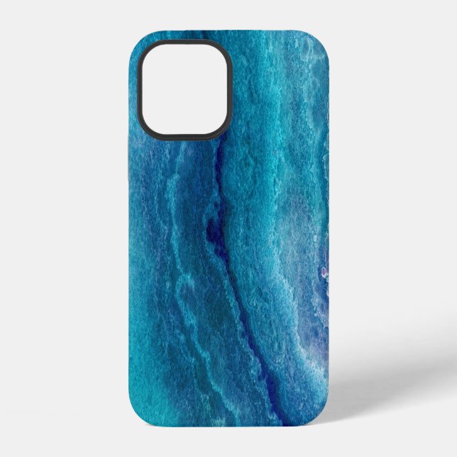 Blue Sea Green Agate Texture iPhone Case (Back)