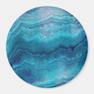 Blue Sea Green Agate Texture Magnet