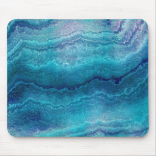Blue Sea Green Agate Texture Mouse Mat