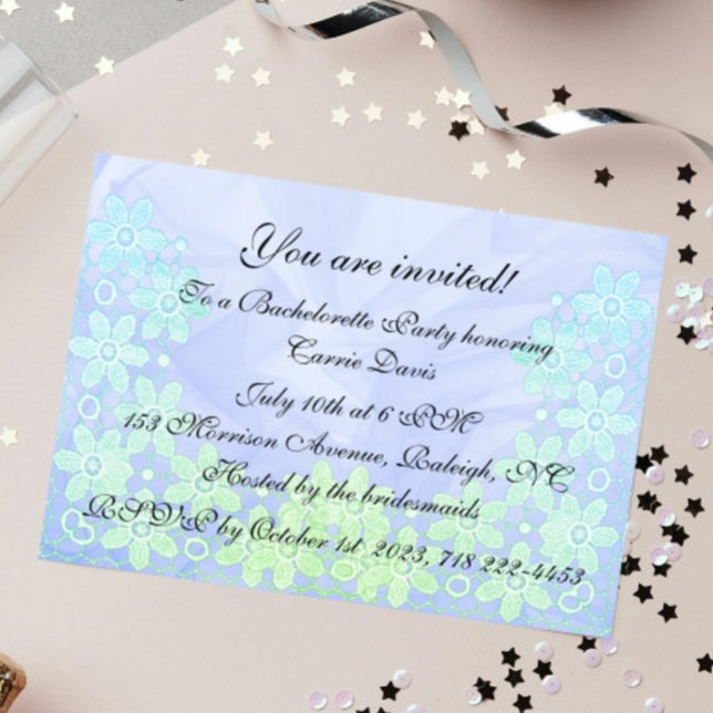 Blue & Sea Green and Lace Invitation (Creator Uploaded)