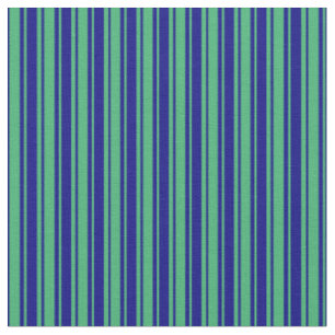 Blue & Sea Green Coloured Lined/Striped Pattern Fabric