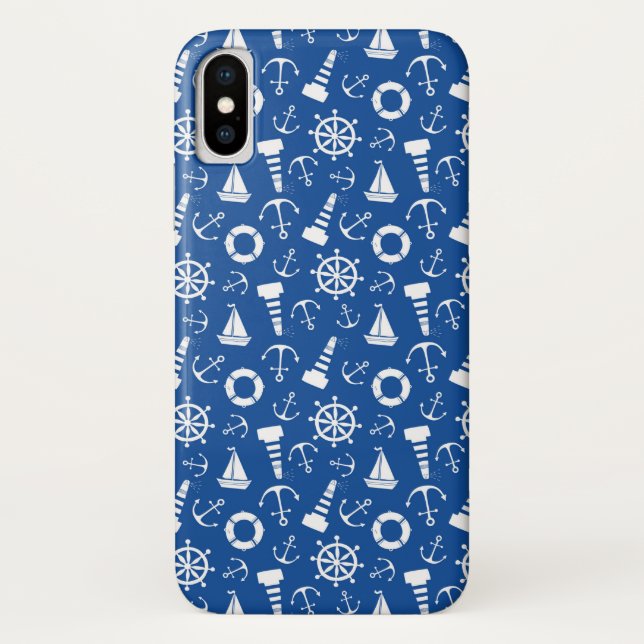 Blue Sea Pattern Case-Mate iPhone Case (Back)
