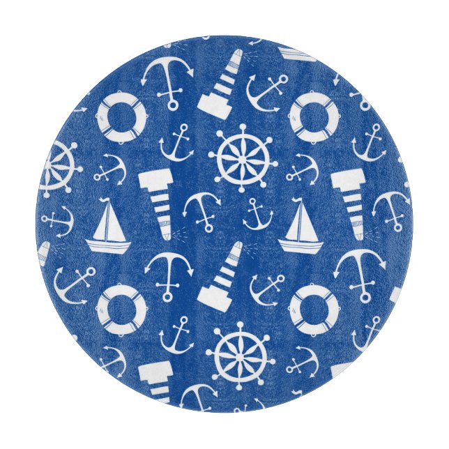 Blue Sea Pattern Cutting Board (Front)