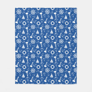 Blue Sea Pattern Fleece Blanket