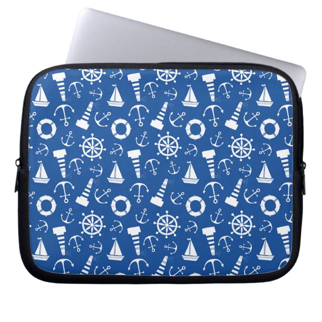 Blue Sea Pattern Laptop Sleeve (Front)
