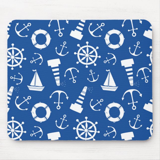 Blue Sea Pattern Mouse Mat (Front)