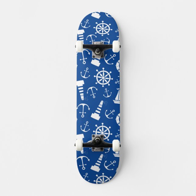 Blue Sea Pattern Skateboard (Front)