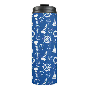 Blue Sea Pattern Thermal Tumbler