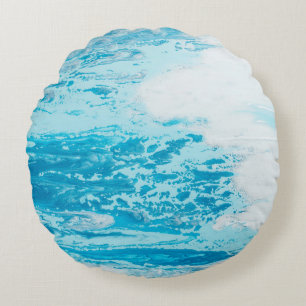 Blue sea round cushion
