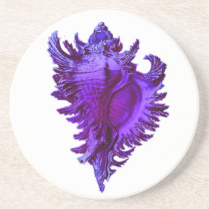 Blue Sea Shell Stone Coaster