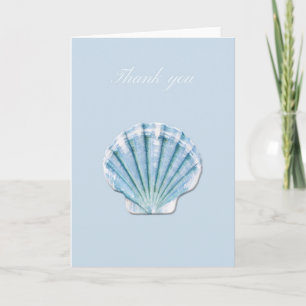 Blue sea shell thank you card