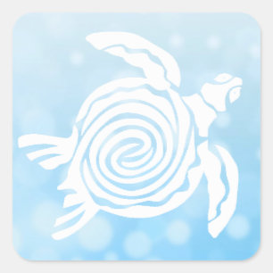 Blue Sea Tropical Turtle Stickers
