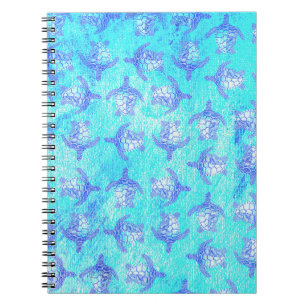 Blue Sea Turtle Print Notebook