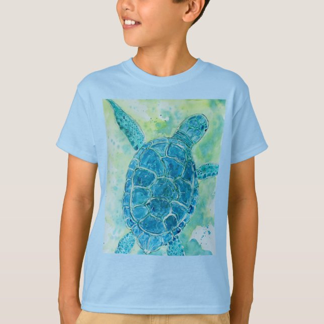 Blue Sea Turtle T-Shirt (Front)