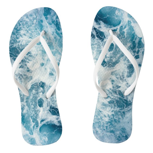 Blue Sea Water Flip Flops (Footbed)